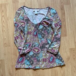 3/4 sleeve floral top